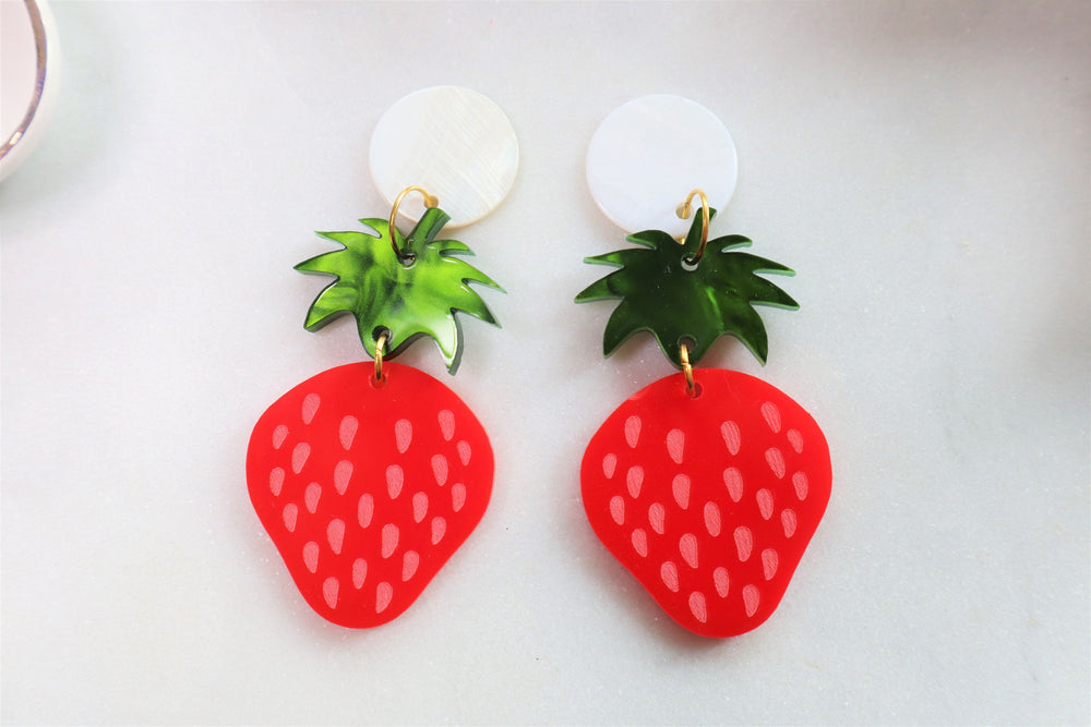 Strawberry statement earrings