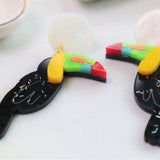 Toucan statement earrings