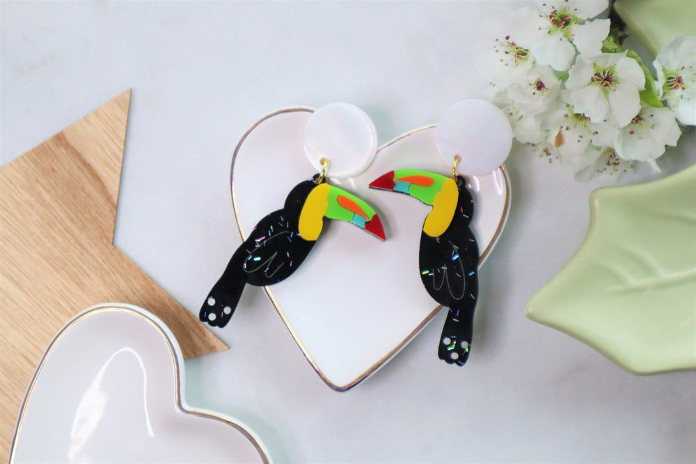 Toucan statement earrings