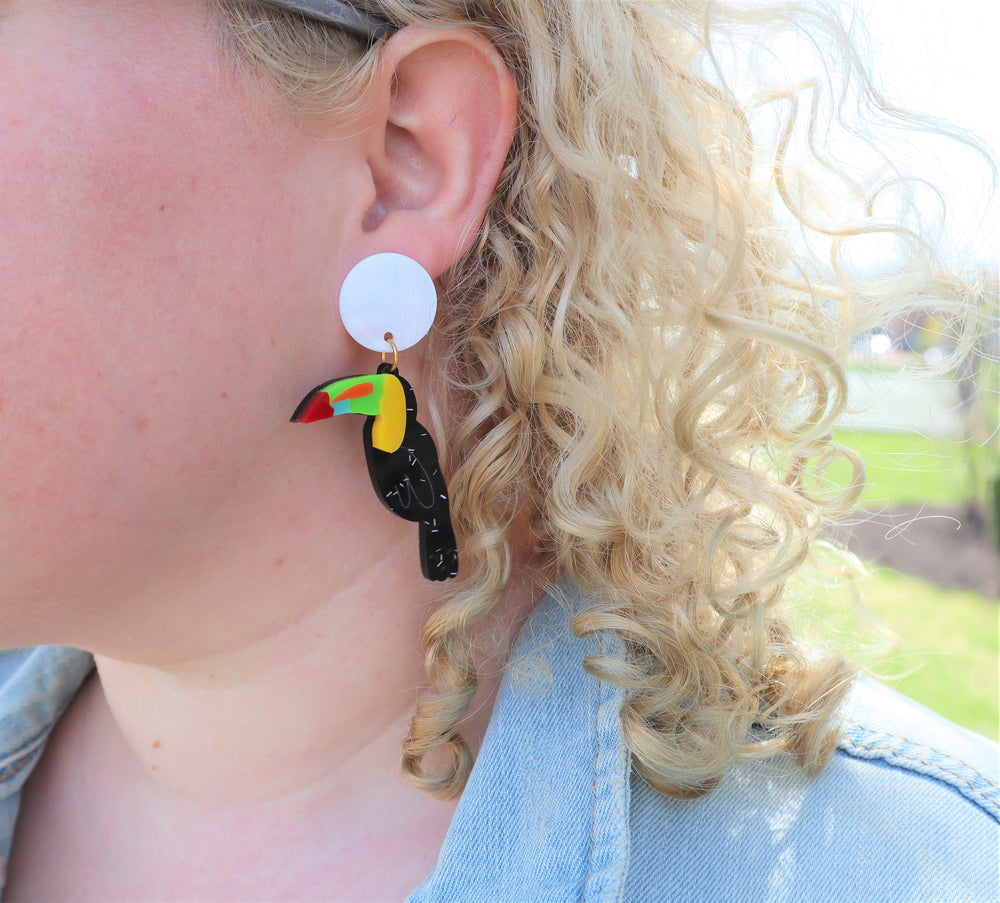 Toucan statement earrings