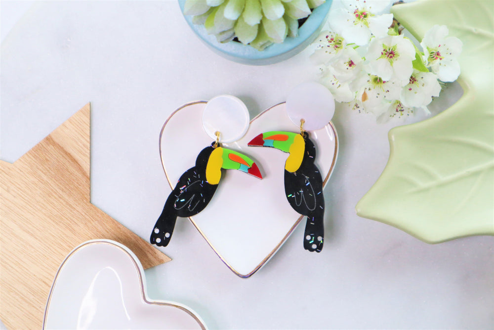 Toucan statement earrings