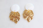 Golden Monstera earrings