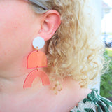 Pink geometric earrings
