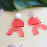 Pink geometric earrings