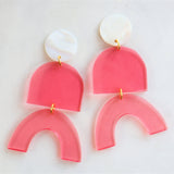 Pink geometric earrings