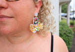 Feminist floral statement earrings