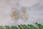 Clear Monstera earrings